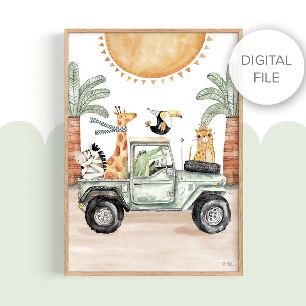 DIGITAL FILE of Pip+Phee Jungle Crew Safari Adventures Print (Portrait) - Printable Art