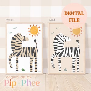 Digitale Dateien von Pip + Phee Jungle Club Zebra Printable - Baby Kinderzimmer Dekor Kunst
