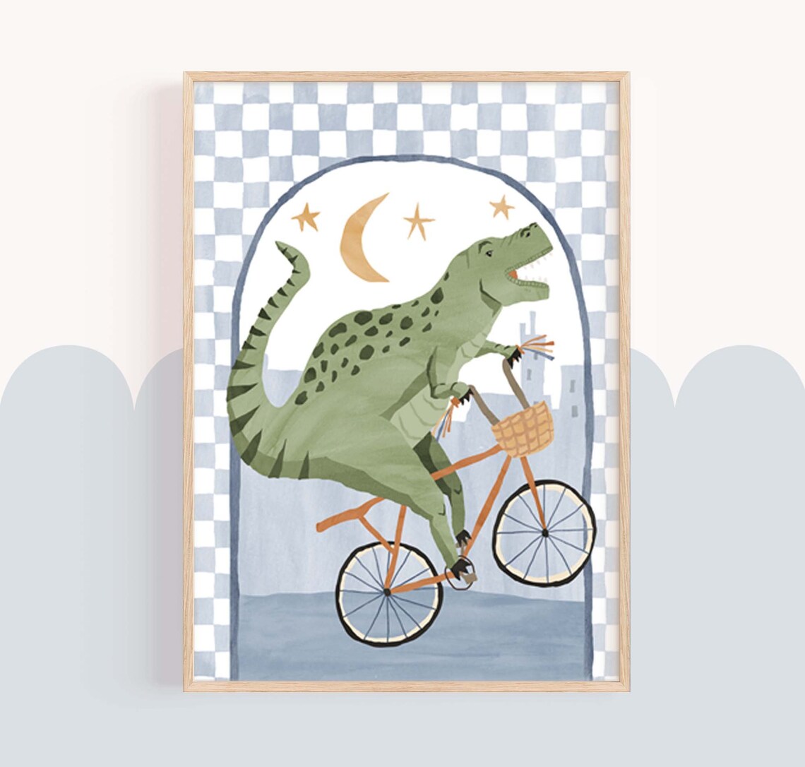 Pip+phee Dinosaur Riders Arch Set of 3 Art Prints - Nursery - Boys Room ...