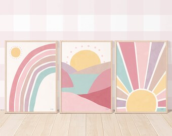 Pip+Phee Sunny Days Vintage Rainbow Set of Prints - Choose 1, 2 or 3