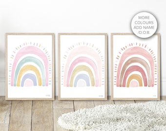 Pip+Phee Rainbow Personalized Wall Print - Baby Whimsical Boho Nursery Art