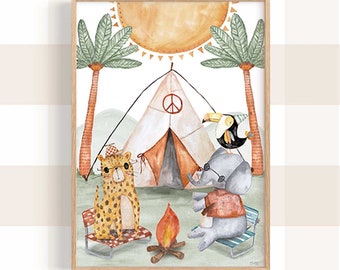 Pip+Phee Jungle Crew Adventure Art Print - Safari Camp