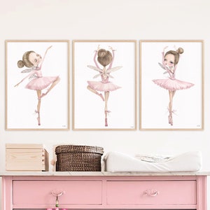 Pip+Phee Ballerina Fairy Set - Different Hair Colours - Ballet Girls Art Prints