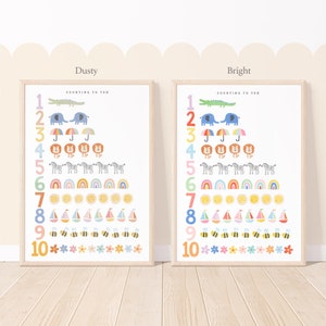 Pip + Phee Clever Cookie Lernzähle bis 10 Zahlen - Kinderzimmer Spielzimmer Kunst