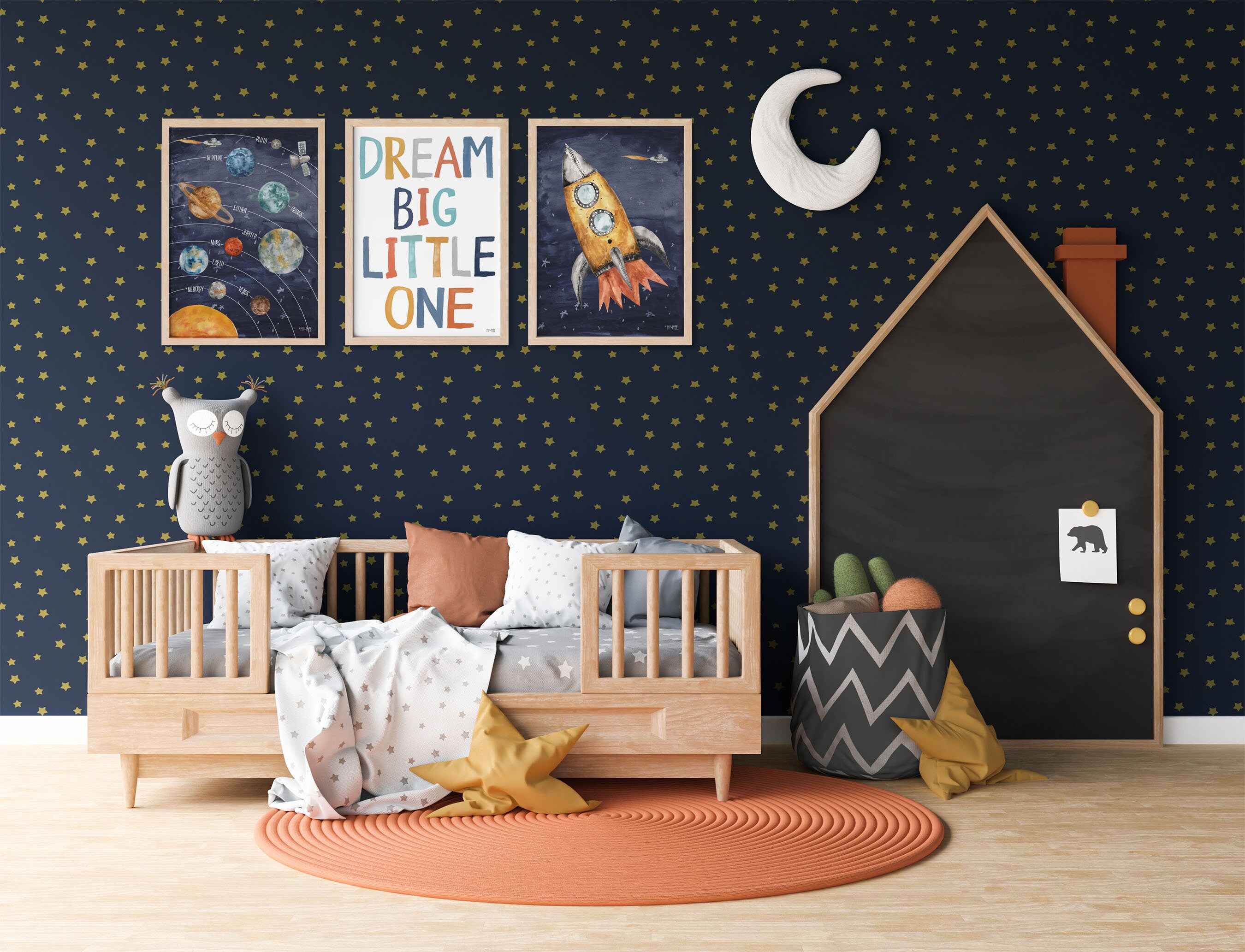 Pip+phee Space Planets Solar System - Baby Nursery Decor Art - Etsy