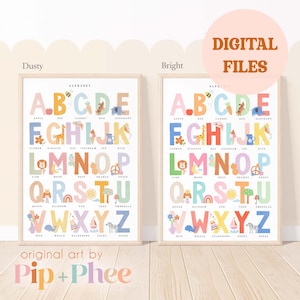 Digital Files of Pip+Phee Clever Cookie Alphabet Printable - Baby Kids Educational Art