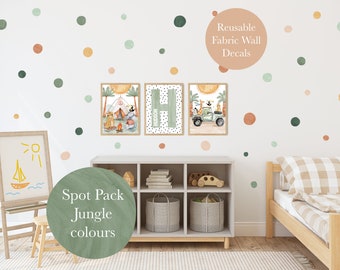 Pip+Phee Spot Fabric Wall Decals - Reusable - Jungle Colours