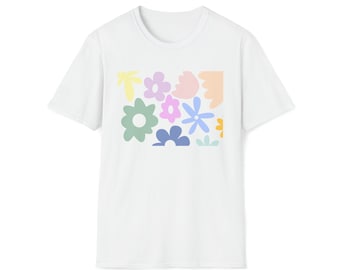 Abstract Flower T-Shirt, Colorful Art Tee