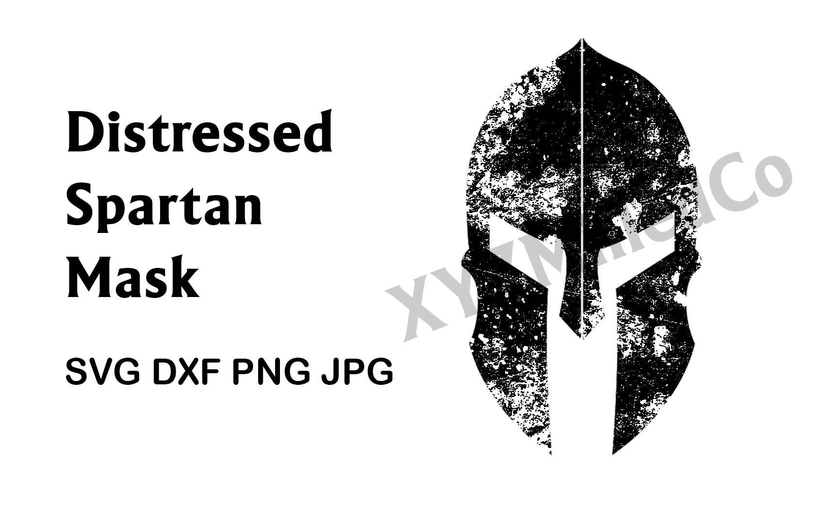 Spartan Mask Distressed PNG JPG DXF Svg Eps Digital Download ...