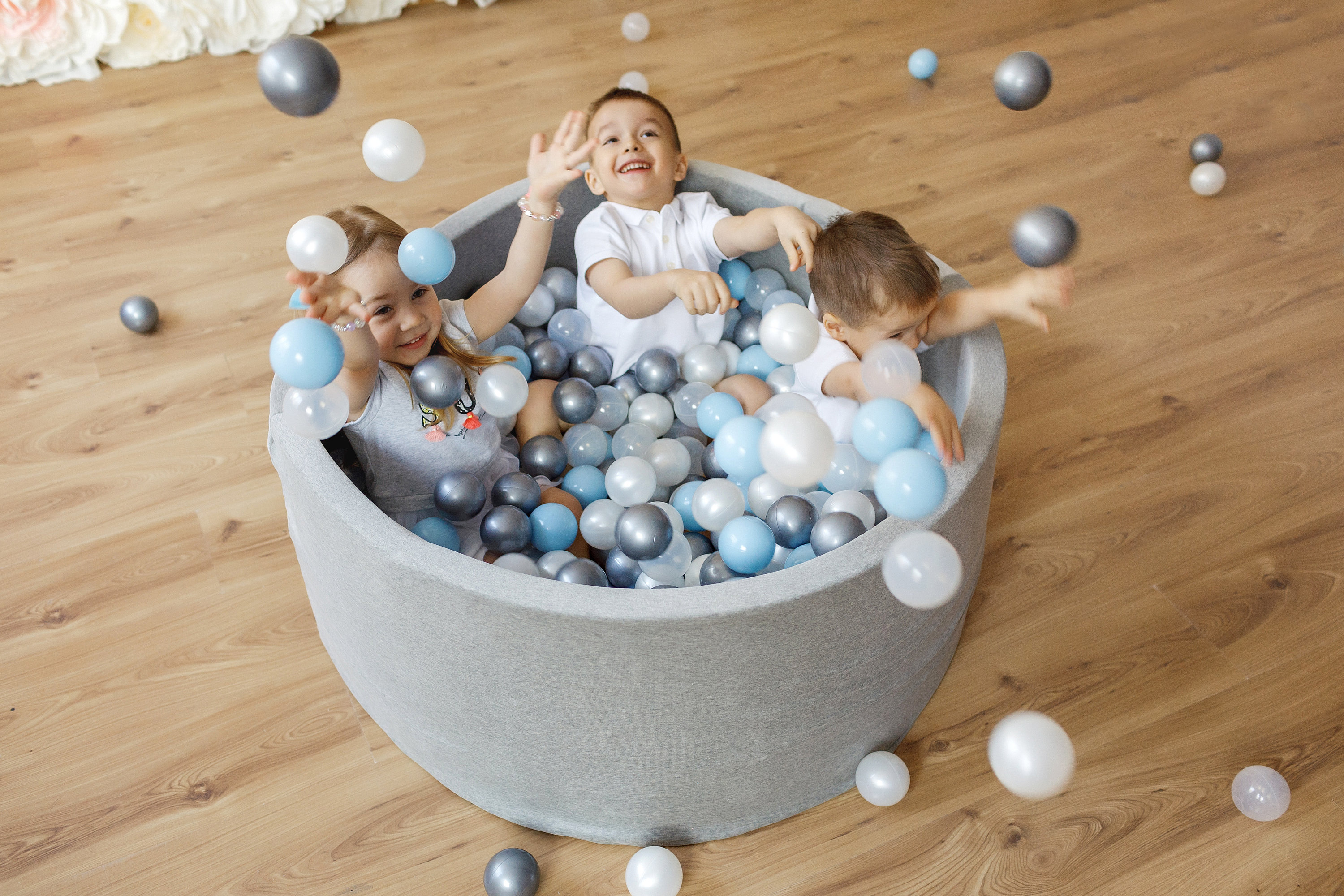 Ball pit Bällebad Foam ball pit Velvet ball pit in Grey Etsy