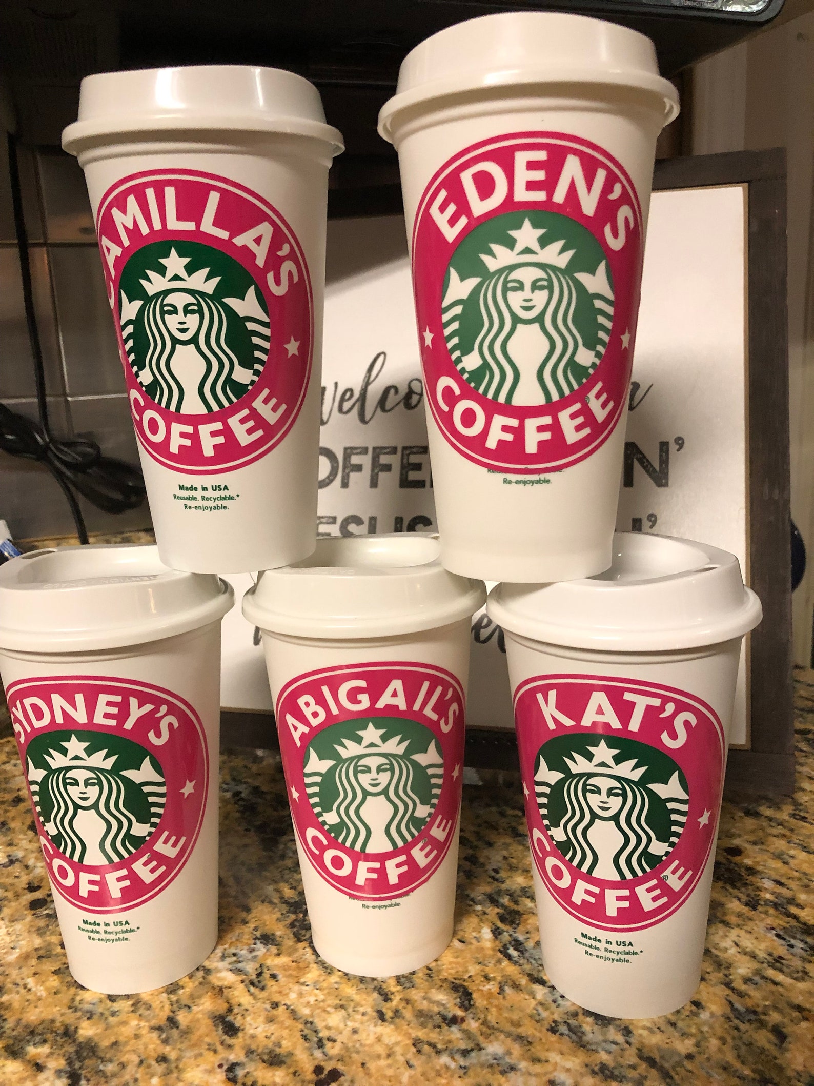 Personalized 16oz Starbucks Cup BPA FREE Reusable Tumbler / Etsy