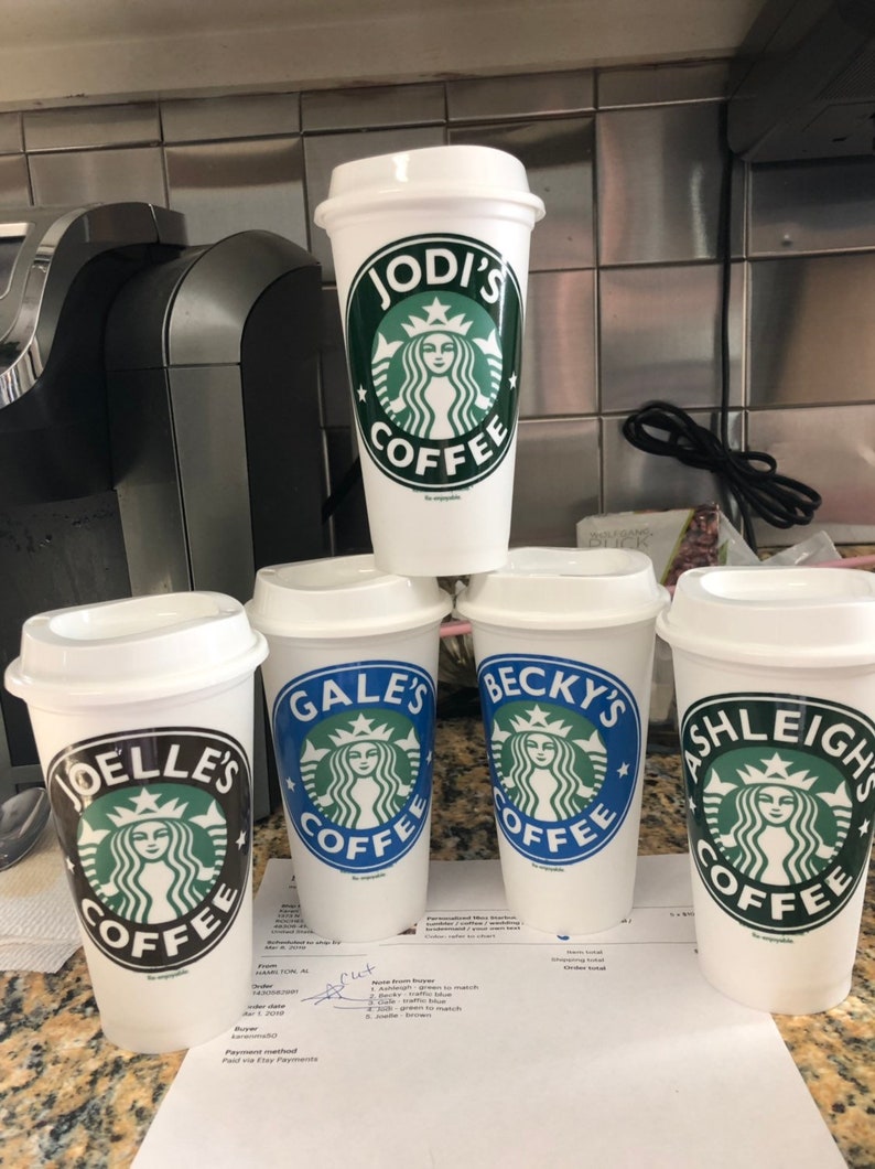 Personalized 16oz Starbucks Cup BPA FREE Reusable Tumbler / Etsy