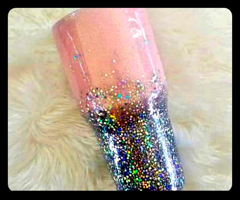 Glitter Tumbler Glitter Cup Pink & Silver Ombre Name Initial Etsy