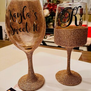 on The Rox Drinks Monogrammed Gifts for Women - A-Z Personalized Wine Glasses Engraved- 12.75 oz (I)