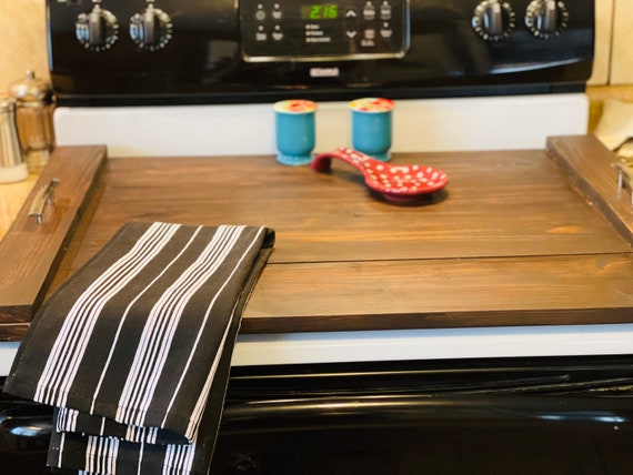 Stove top cover wood-noodle board-electric stove cover-kitchen decor-wood cooktop  cover-rustic stove top cover for flat top stove-gas stove