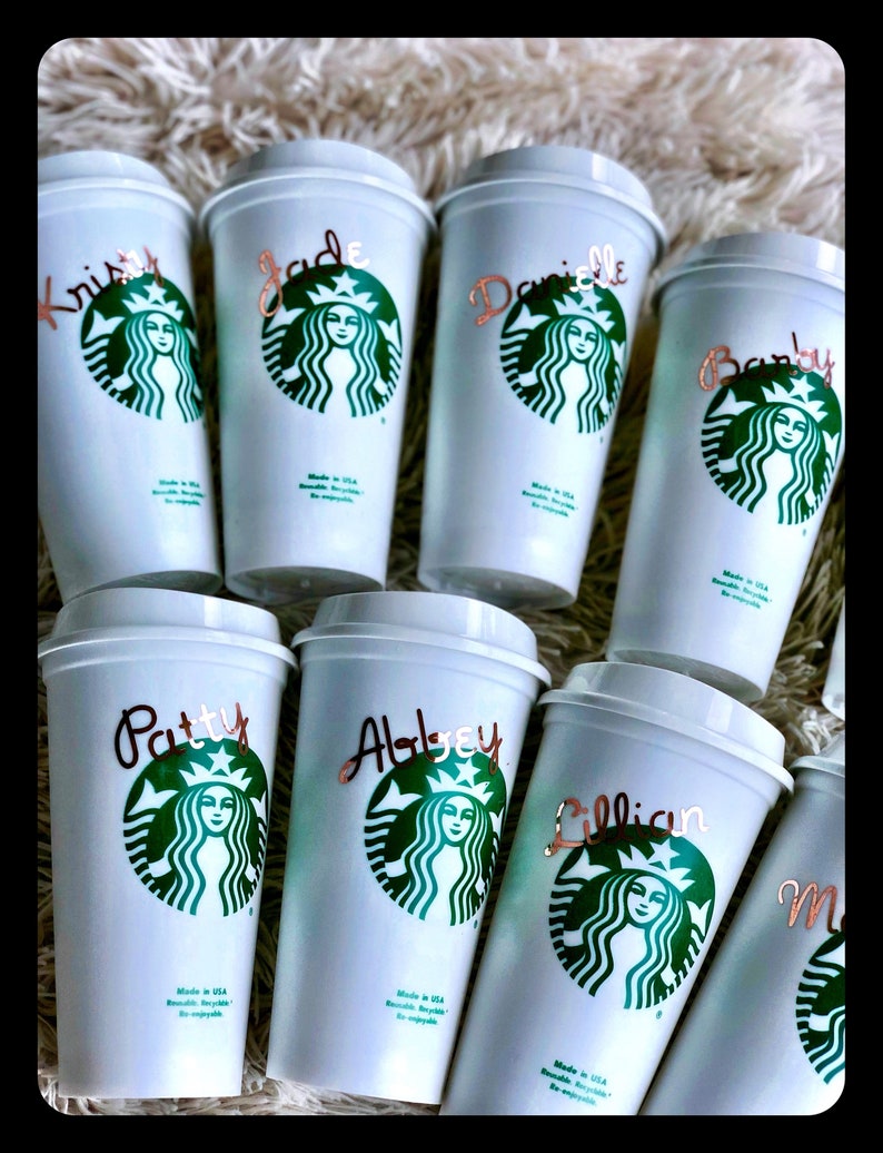 Personalized 16oz Starbucks Cup BPA FREE Reusable Tumbler / Etsy