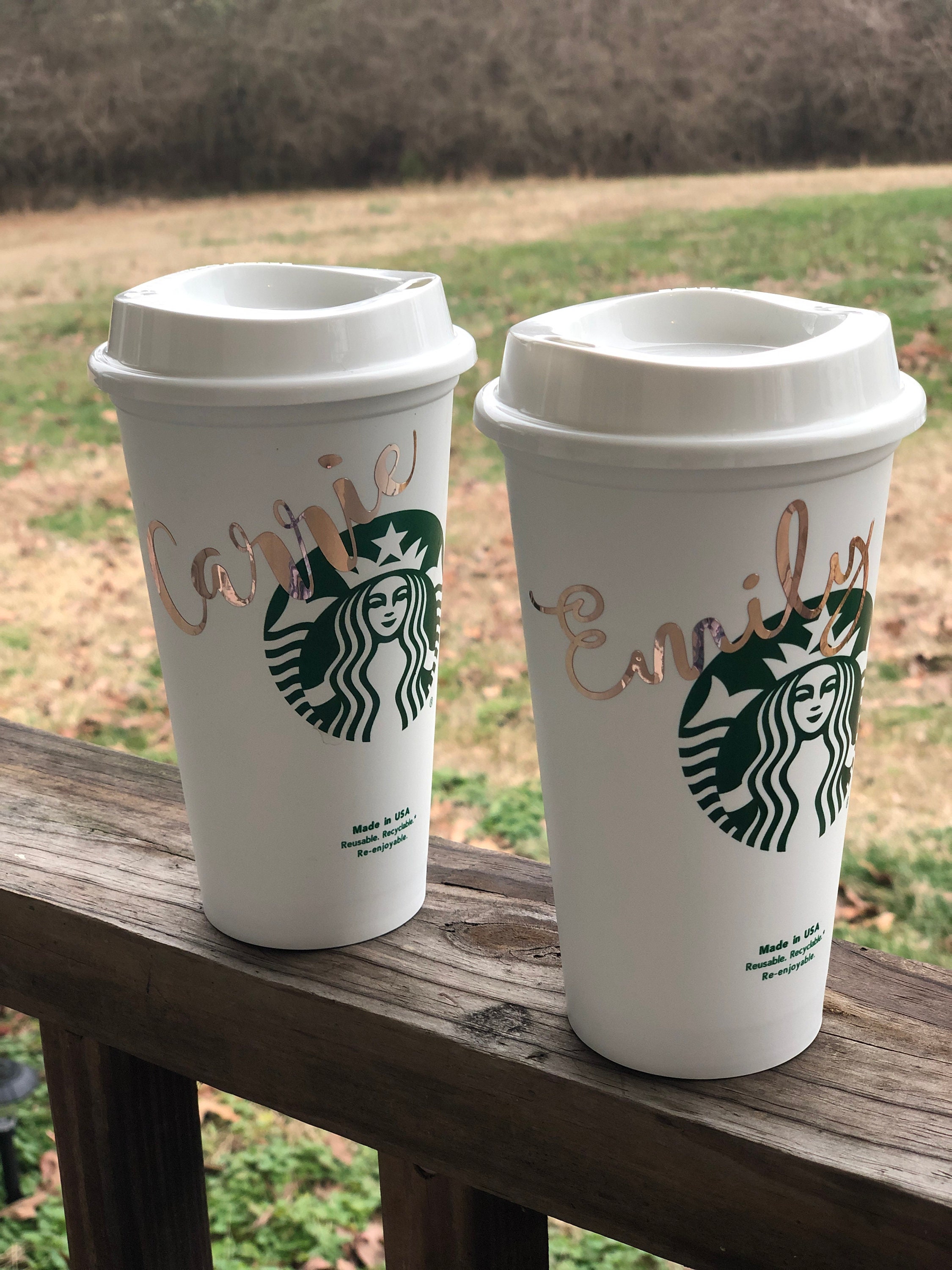 Personalized 16oz Starbucks Cup BPA FREE reusable tumbler / Etsy