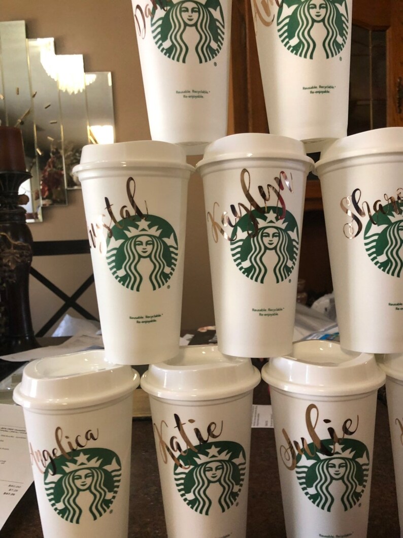 Personalized 16oz Starbucks Cup BPA FREE Reusable Tumbler / Etsy