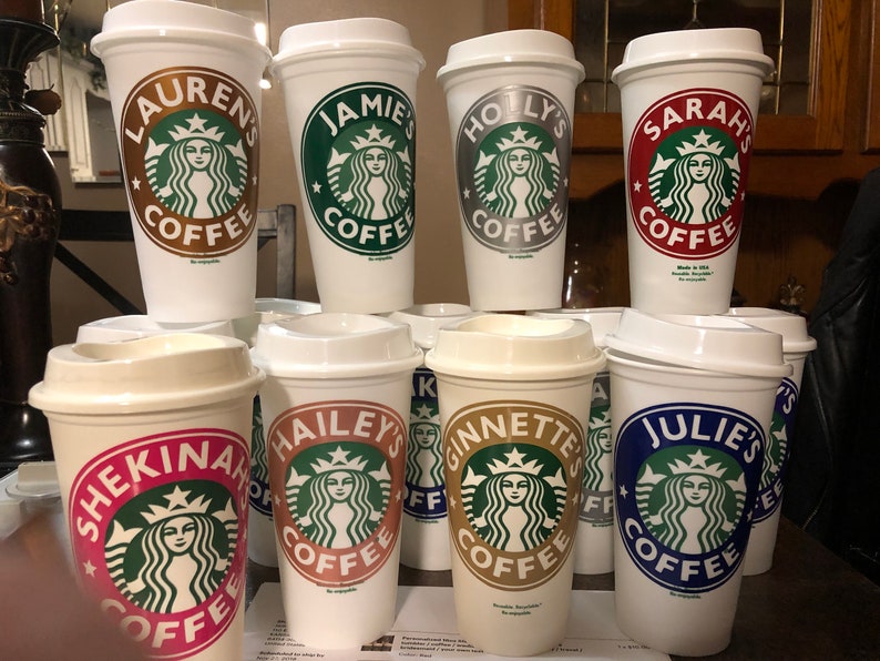 Personalized 16oz Starbucks Cup BPA FREE Reusable Tumbler / Etsy