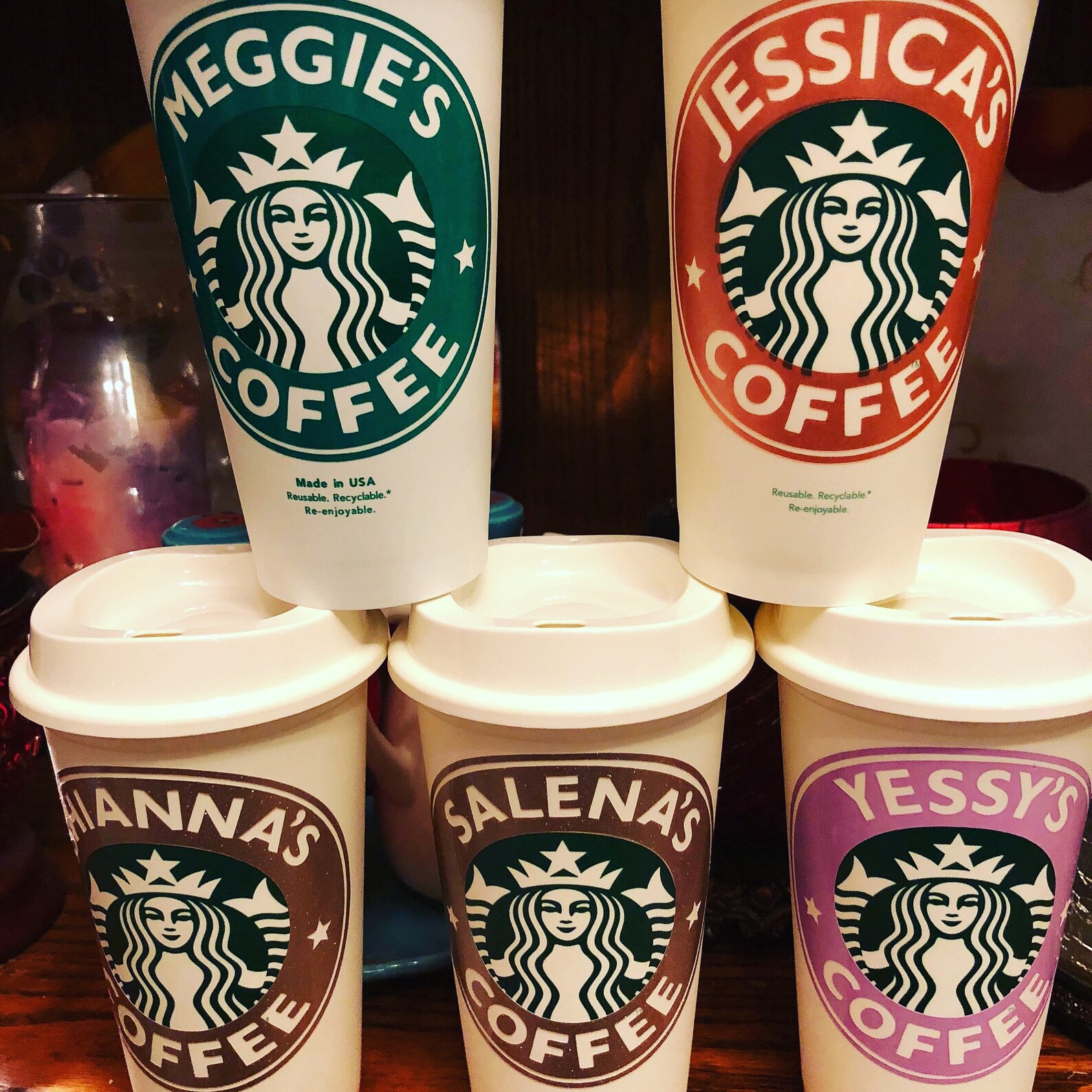 Personalized 16oz Starbucks Cup BPA FREE Reusable Tumbler / Etsy