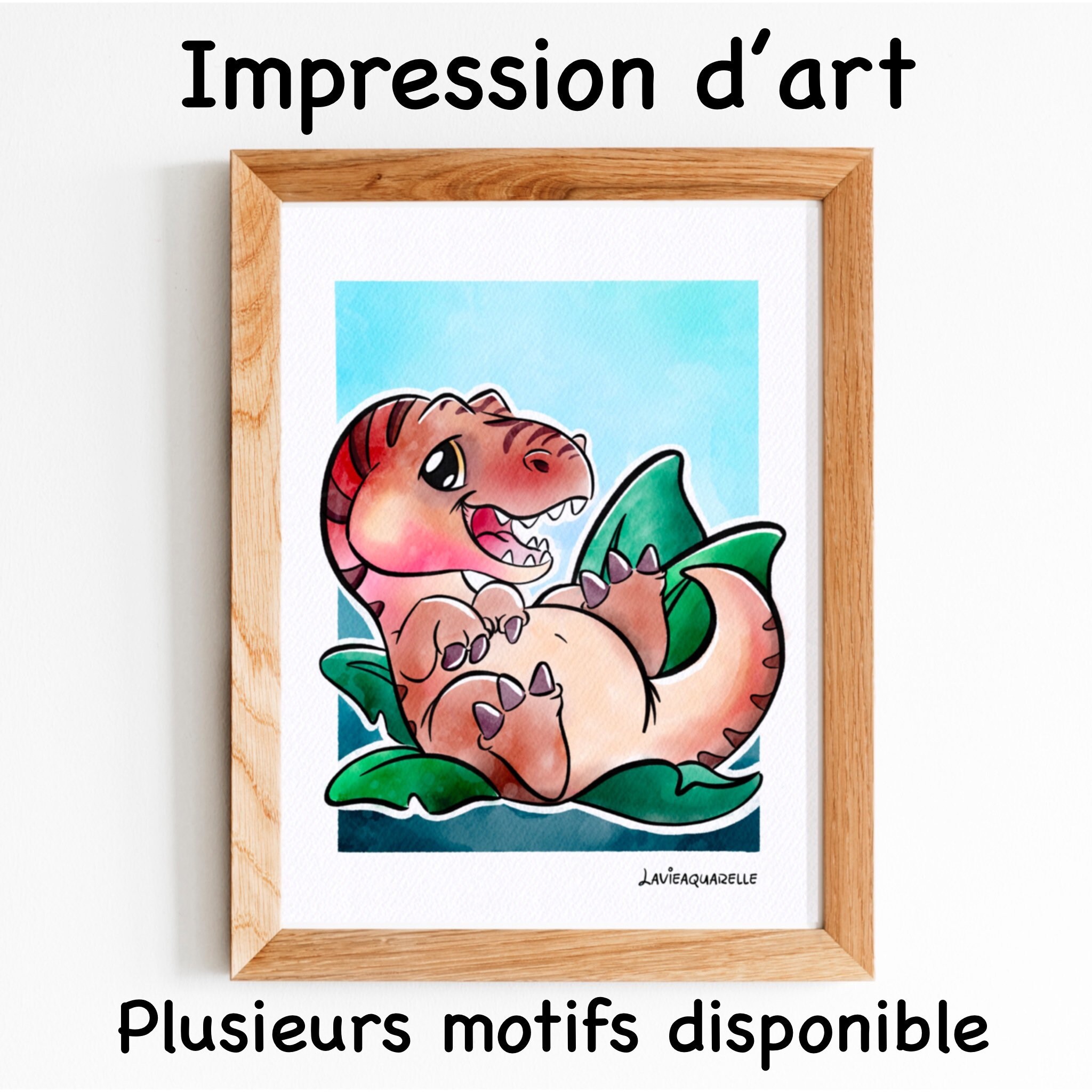 Affiche «Dinosaure A4 Chambre d'enfant, Décoration de d'enfant