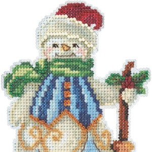 Mill Hill 2020 Jim Shore Beaded Cross Stitch Kit ~ Clean Sweep Snowman ~ JS202013