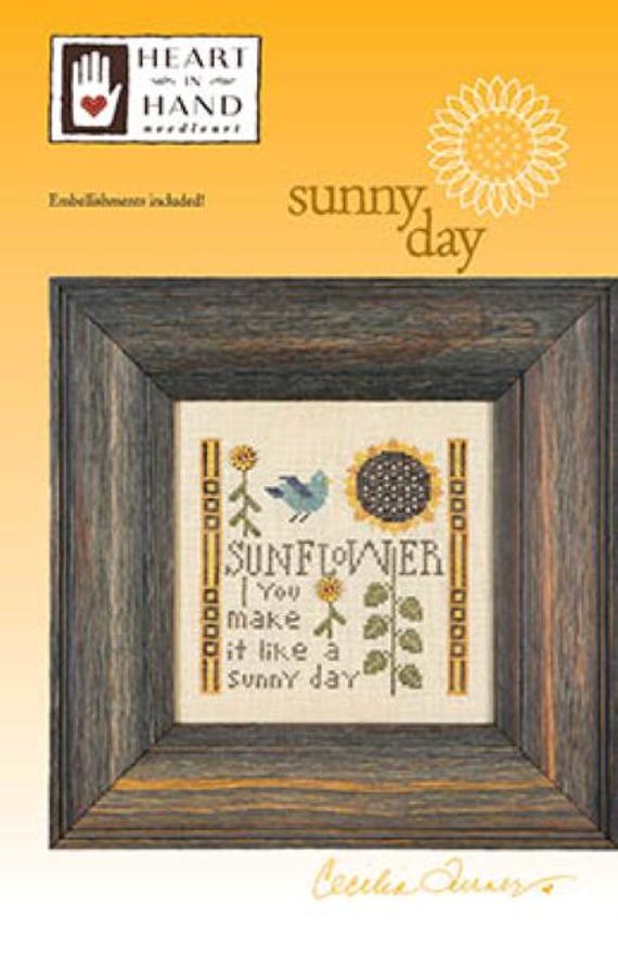 Sunny Day Counted Cross Stitch Pattern by Heart in Hand embellishment included - Printed pattern