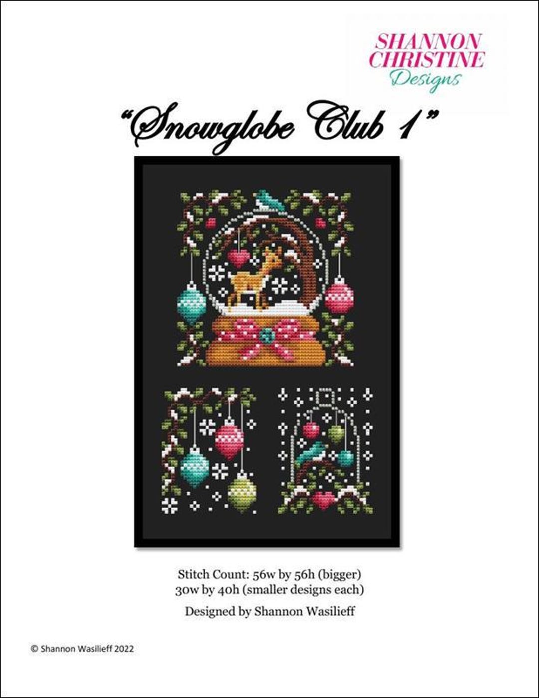 Shannon Christine Designs Counted Cross Stitch Pattern ~ Snow Globe ...