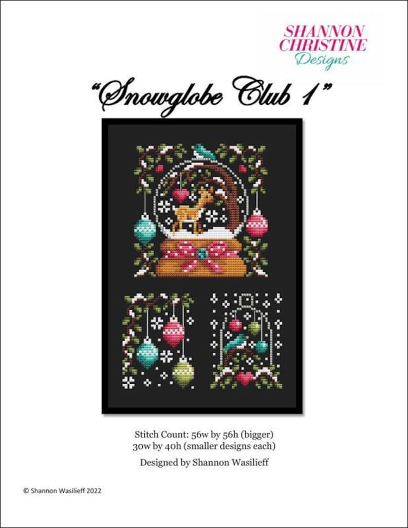 Shannon Christine Designs Counted Cross Stitch Pattern ~ Snow Globe ...
