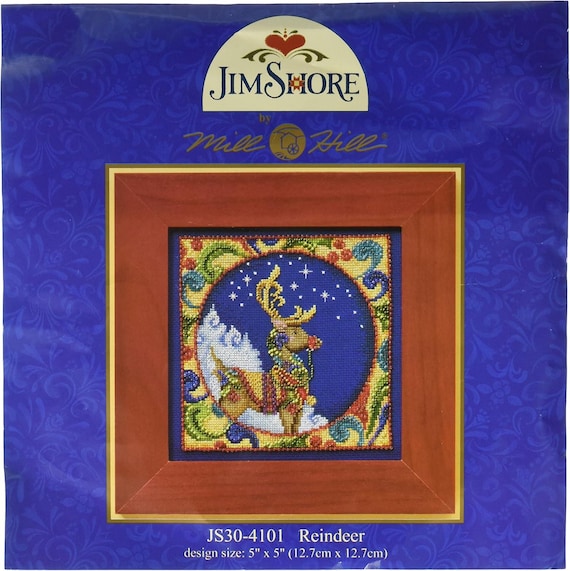 Reindeer Mill Hill Jim Shore Beaded Cross Stitch Kit JS304101