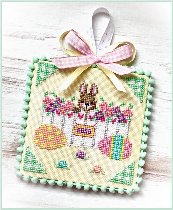 Bunny Trail Eggs Counted Cross Stitch Pattern by Sugar Stitches Design