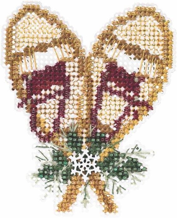 Snowshoes Beaded Cross Stitch Kit by Mill Hill ~ 2015 Winter Holiday Collection MH18-5303