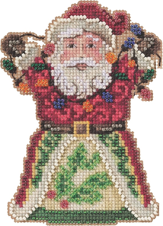 Mill Hill 2021 Jim Shore Beaded Cross Stitch Kit ~ Santa with Lights ~
