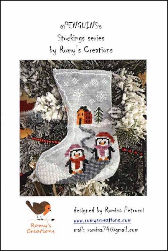 Penguins Stocking Series Counted Cross Stitch Pattern by Romy's Creations