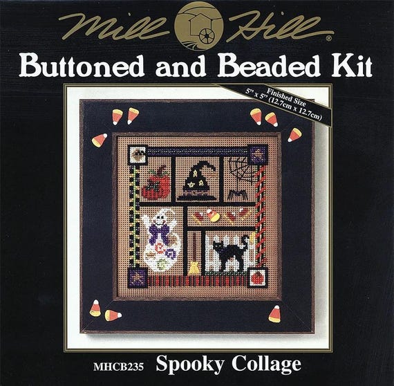 Spooky Collage Mill Hill Buttoned and Beaded Counted Cross Stitch Kit MHCB235