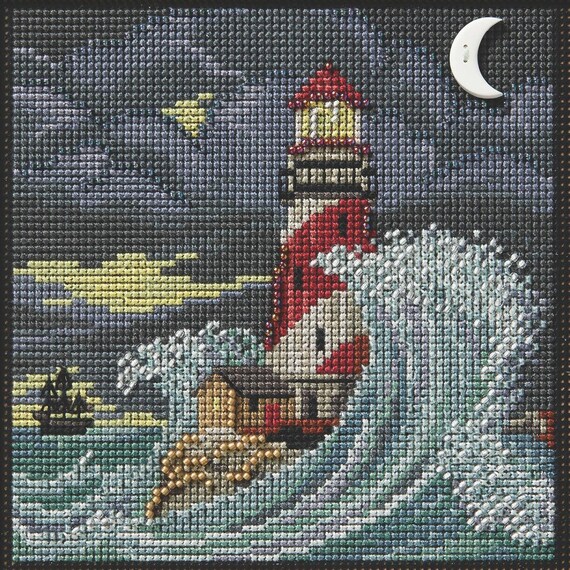 Haunted Lighthouse 2025 Mill Hill Autumn Series Buttons & Beads Counted Cross Stitch Kit
