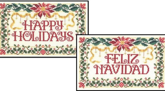 Sandra Cozzolino Imaginating Cross Stitch Leaflet ~ Happy Holidays / Feliz Navidad ~ 1846