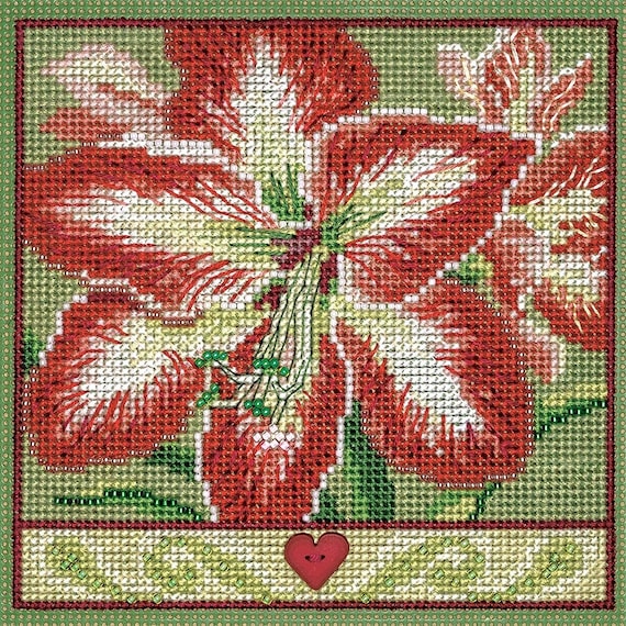 Mill Hill 2023 Winter Series Buttons & Beads Cross Stitch Kit ~ Amaryllis