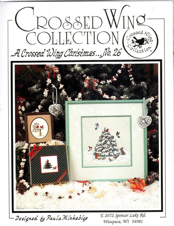 A Crossed Wing Christmas Counted Cross Stitch Pattern - Crossed Wing Collection No 26 - Printed Pattern