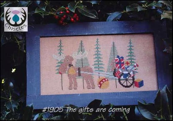 The Gifts Are Coming Counted Cross Stitch Pattern by Thistles # 1905 designed by Liezbeth Gottschall