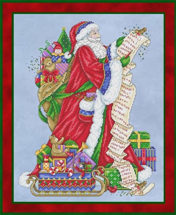 Checking His List Counted Cross Stitch Pattern by Joan Elliott Design