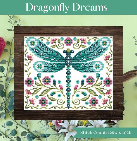 Shannon Christine Designs Counted Cross Stitch Pattern Booklet ~ Dragonfly Dreams