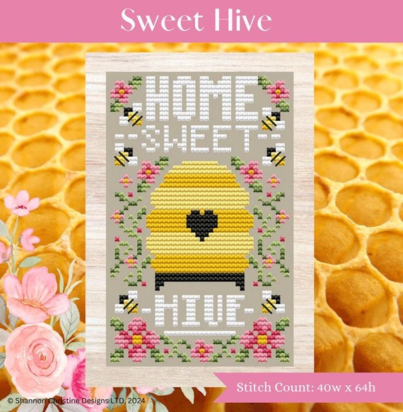 Sweet Hive Counted Cross Stitch Pattern by Shannon Christine Designs