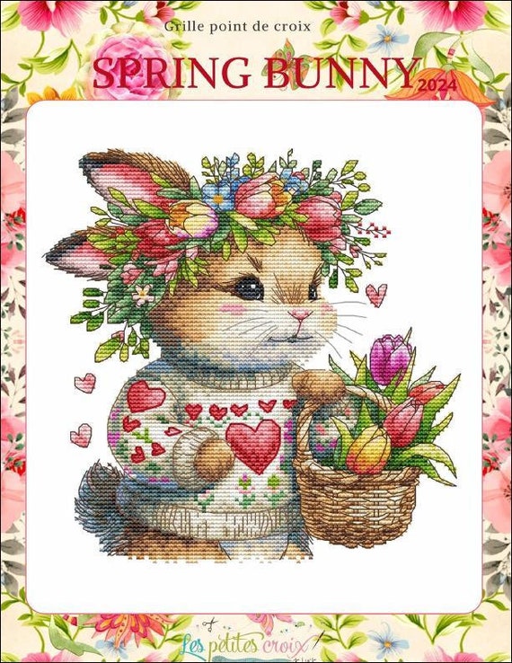 Easter Bunny counted cross stitch leaflet by Les petites croix de Lucie