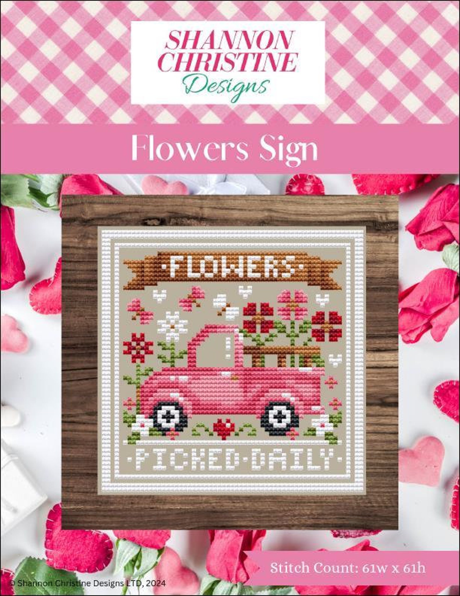 Flowers Sign Counted Cross Stitch Pattern by Shannon Christine Designs ...