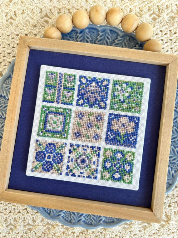 Moon Flower Patches Counted Cross Stitch Pattern by Sweet Wing Studio