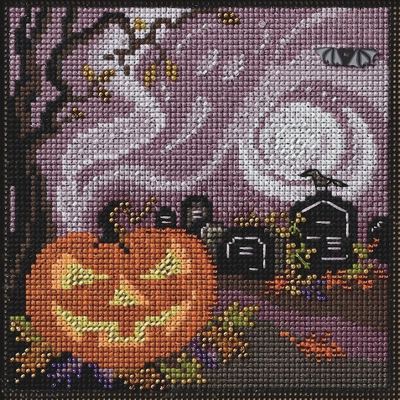Mill Hill 2024 Autumn Series Buttons & Beads Cross Stitch Kit ~ Haunted Graveyard