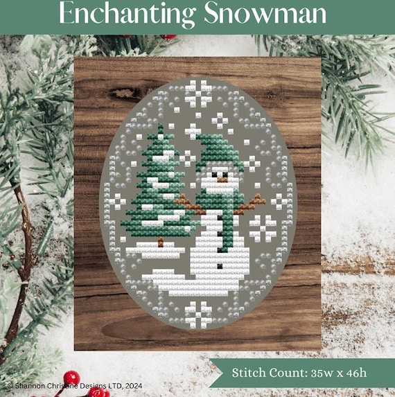 Shannon Christine Designs Counted Cross Stitch Pattern ~ Enchanting Snowman