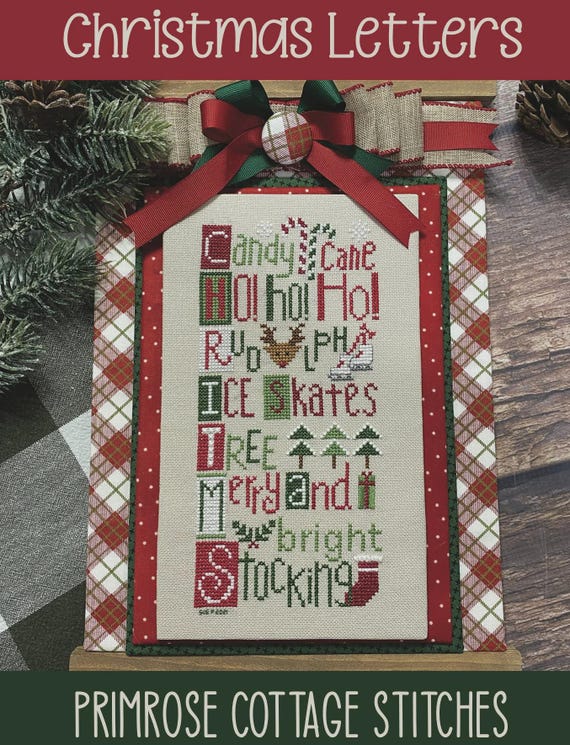 Christmas Letters Counted Cross Stitch Pattern by Primrose Cottage Stitches PCS-028