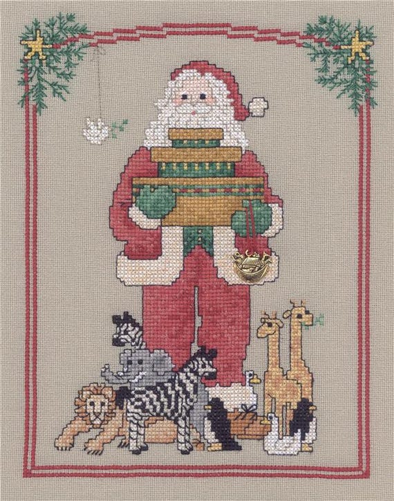 Santa's Ark by Sue Hillis Designs Counted Cross Stitch Pattern with Charm L218 - Printed Pattern